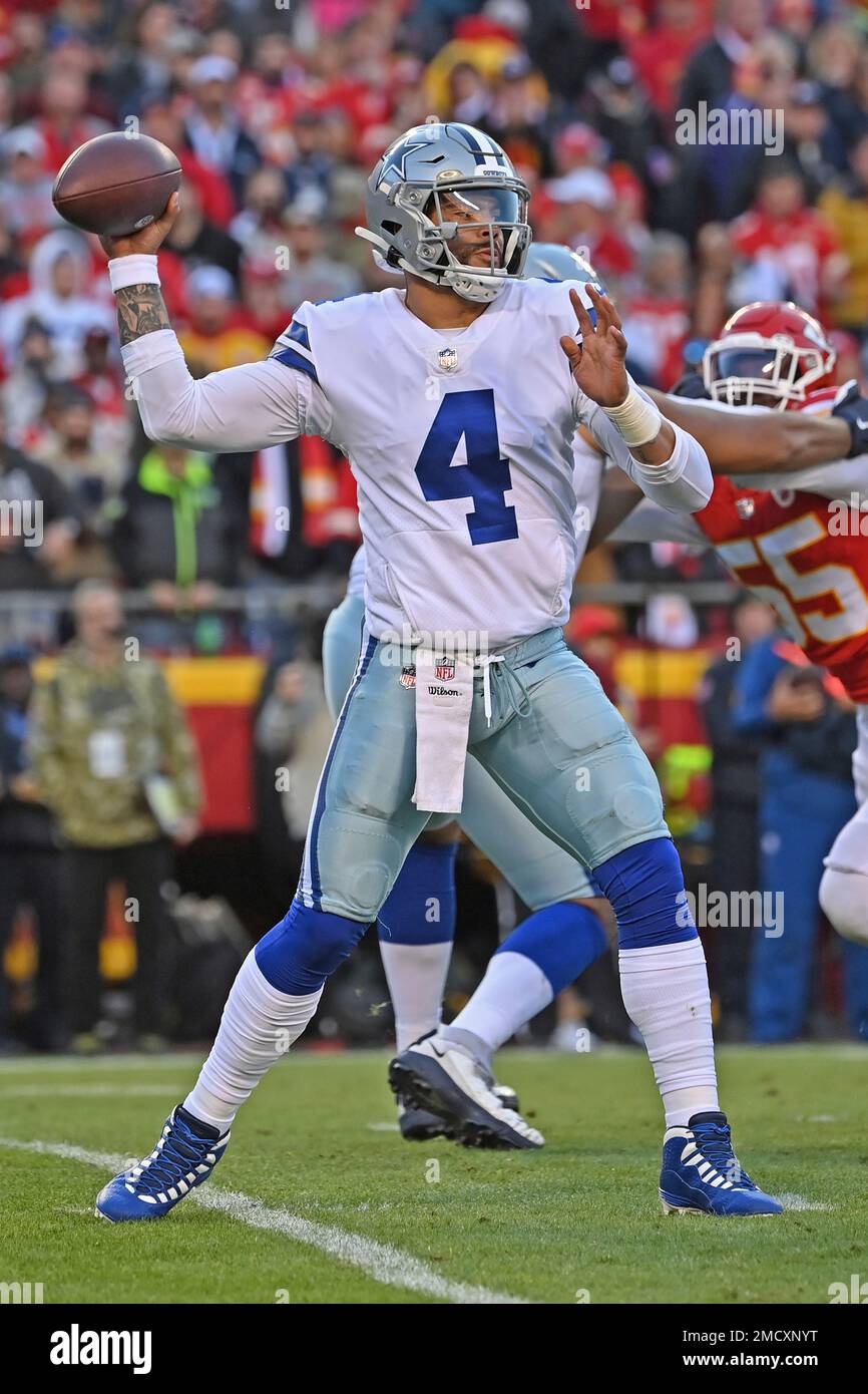 Dallas Cowboys quarterback Dak Prescott (4) throws a pass during
