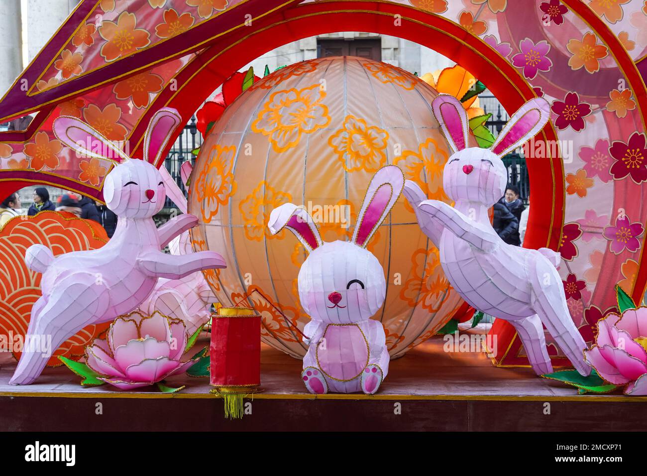 London, UK. 22nd Jan, 2023. London Chinatown celebrating Lunar New Year 2023, Year of the Rabbit. Credit: Marcin Rogozinski/Alamy Live News Stock Photo