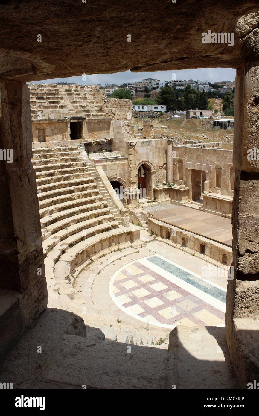 North Theatre Of Jerash, Jordan Stock Photo