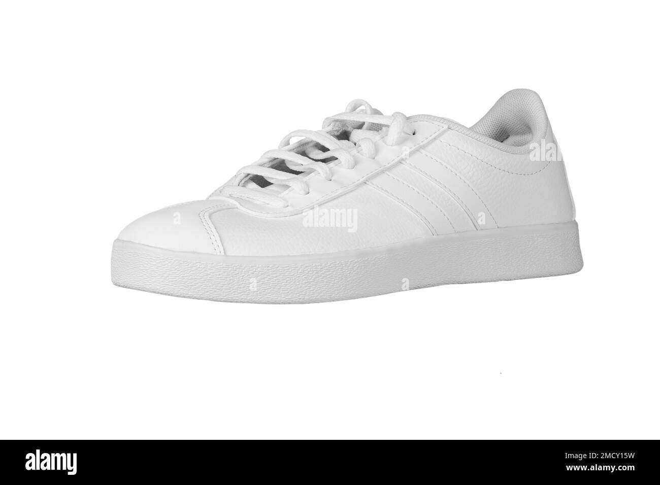 Stylish sneaker isolated on white background. White casual shoe. File