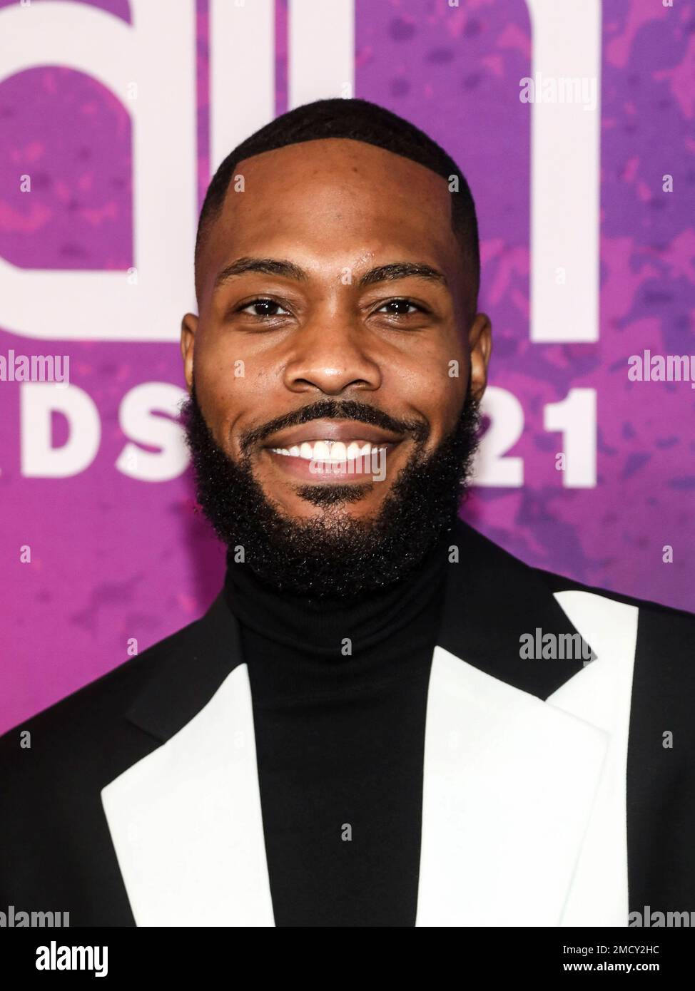 Actor Kendall Kyndall attends 2021 Soul Train Awards red carpet at Adam