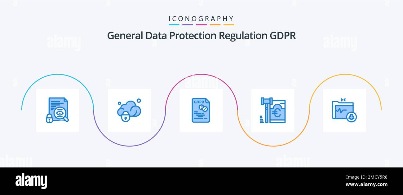 Gdpr Blue 5 Icon Pack Including document. security. data. euro. secure ...