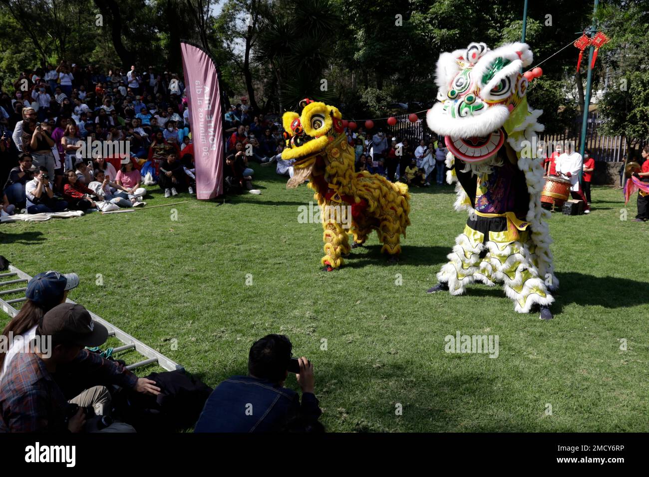 January 21, 2023, Mexico City, Mexico: Schools of Chinese culture and cultural promoters celebrate the Chinese New Year governed by the symbol of the Water Rabbit at the National Center for the Arts in Mexico City. on January 21, 2023 in Mexico City, Mexico (Photo by Luis Barron / Eyepix Group). Stock Photo