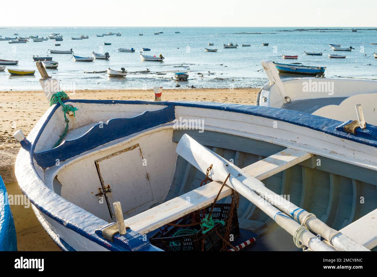 Fishing boats in Cadiz Stock Photo