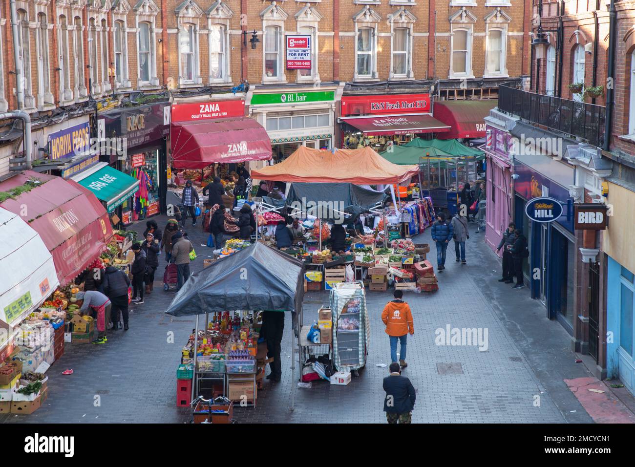 Electric Avenue Street Market Brixton London from above Stock Photo Alamy