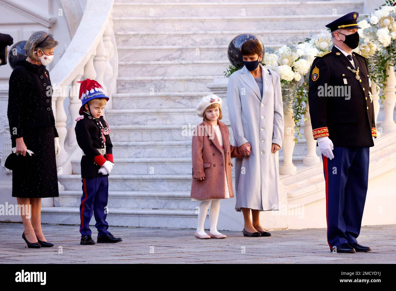 From left, Princess Caroline of Hanover, , Prince Jacques, Princess