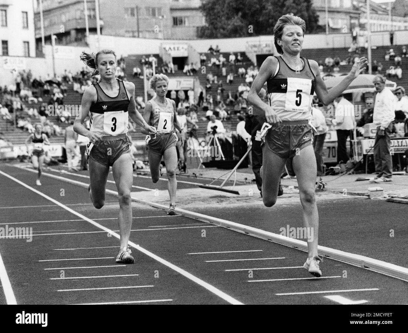 INGRID KRISTIANSEN and Grete Waitz two of Norways  stars in ong distance running Stock Photo
