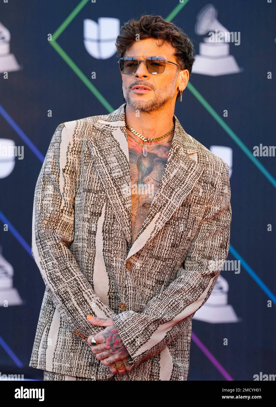 Pedro Capo arrives at the 22nd annual Latin Grammy Awards on Thursday, Nov.  18, 2021, at the MGM Grand Garden Arena in Las Vegas. (Photo by Eric  Jamison/Invision/AP Stock Photo - Alamy