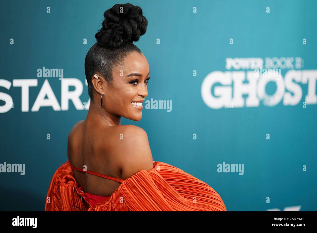 LaToya Tonodeo attends the premiere of the Starz television series