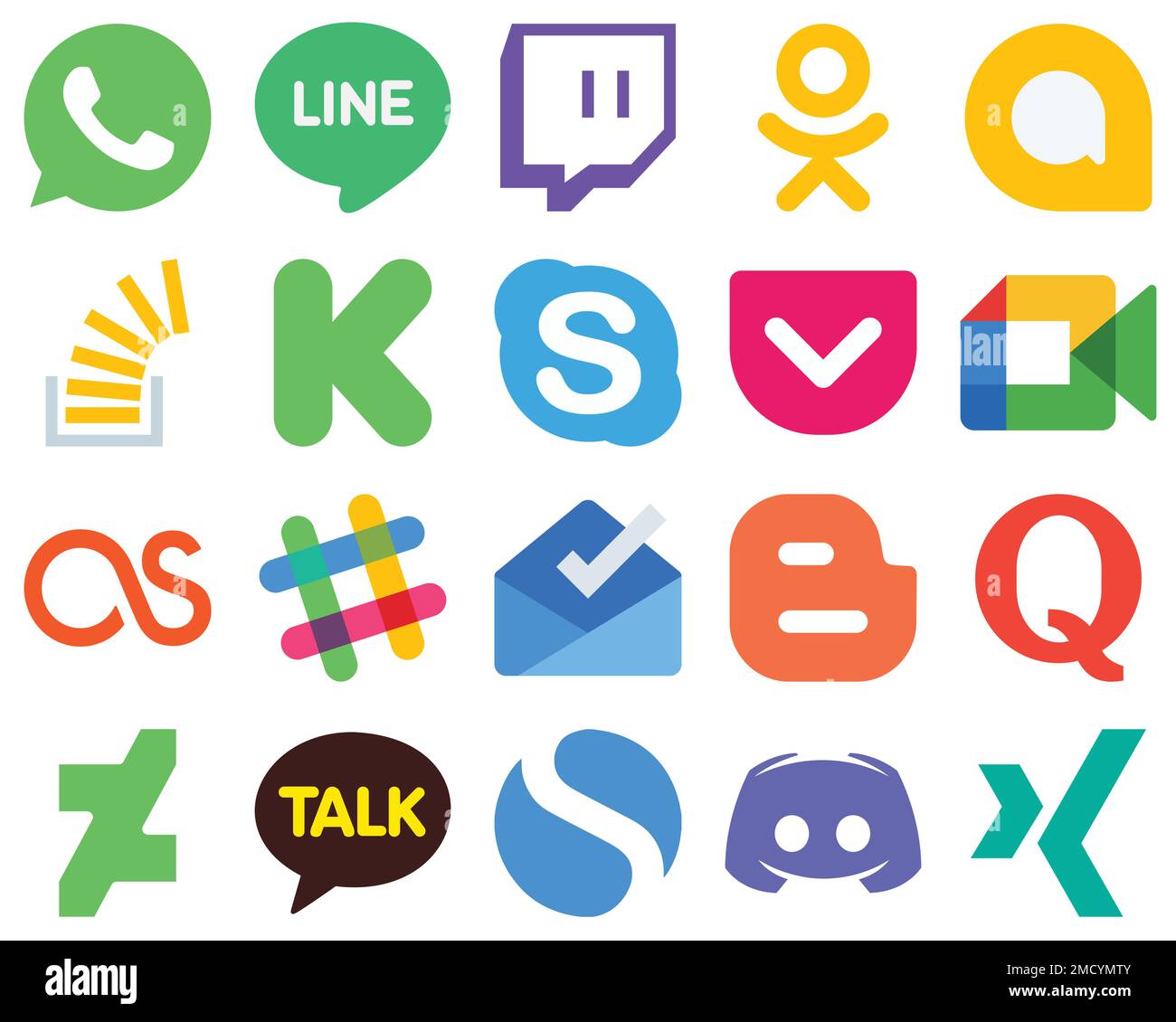 20 Flat UI Flat Social Media Icons lastfm. video. overflow. google meet