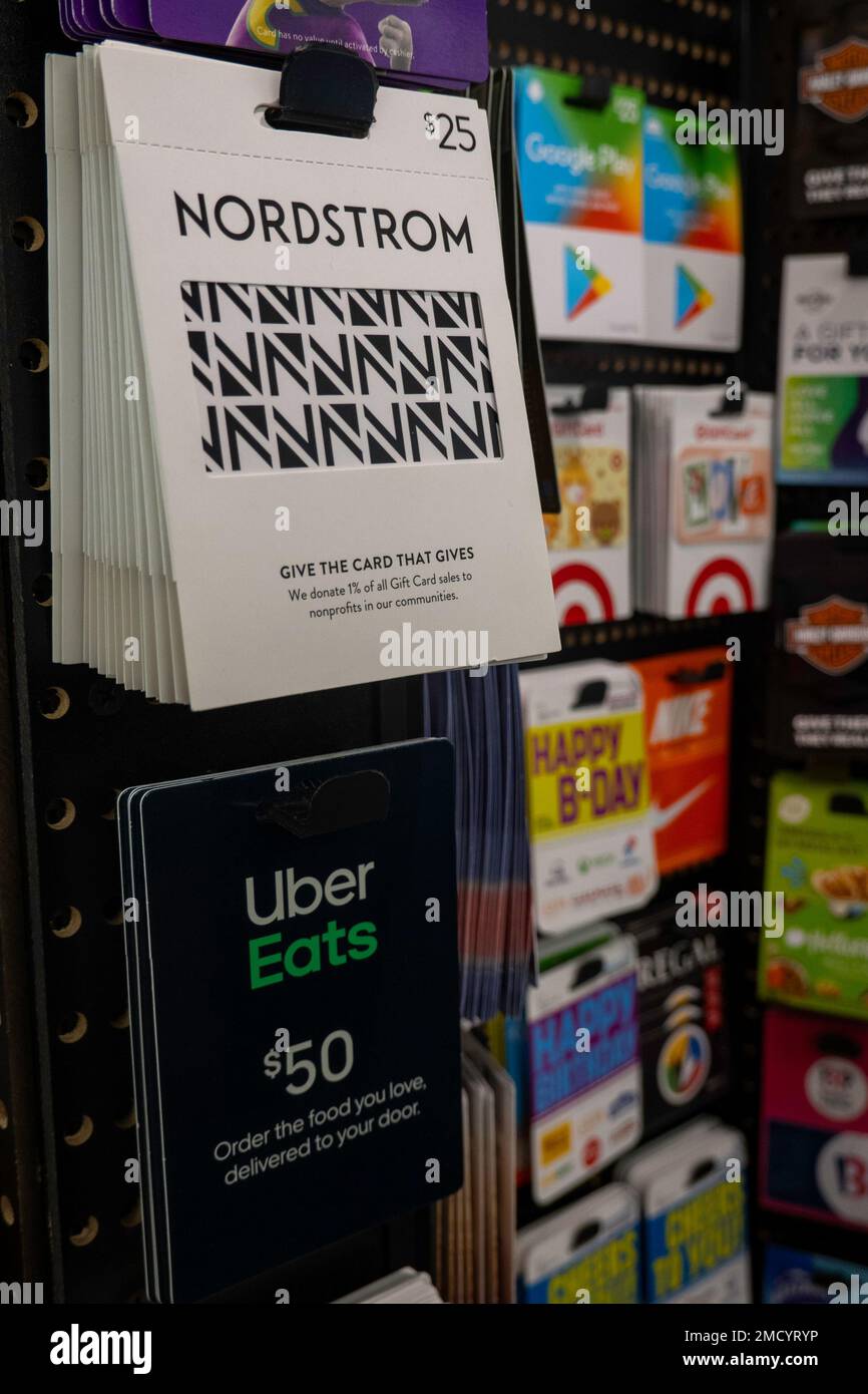 Prepaid Gift Cards Display, USA 2023 Stock Photo - Alamy