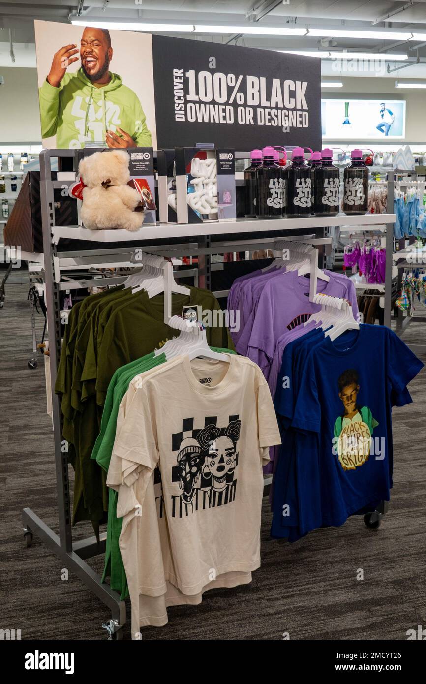 Oh, items for black history month on sale at a target store, 2023, New York City, USA Stock Photo