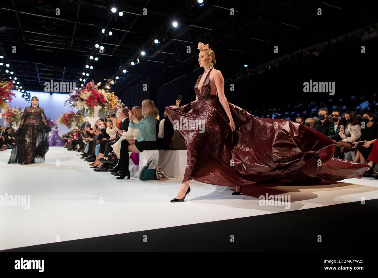 A model presents a creation from the Lithuanian designer Juozas ...