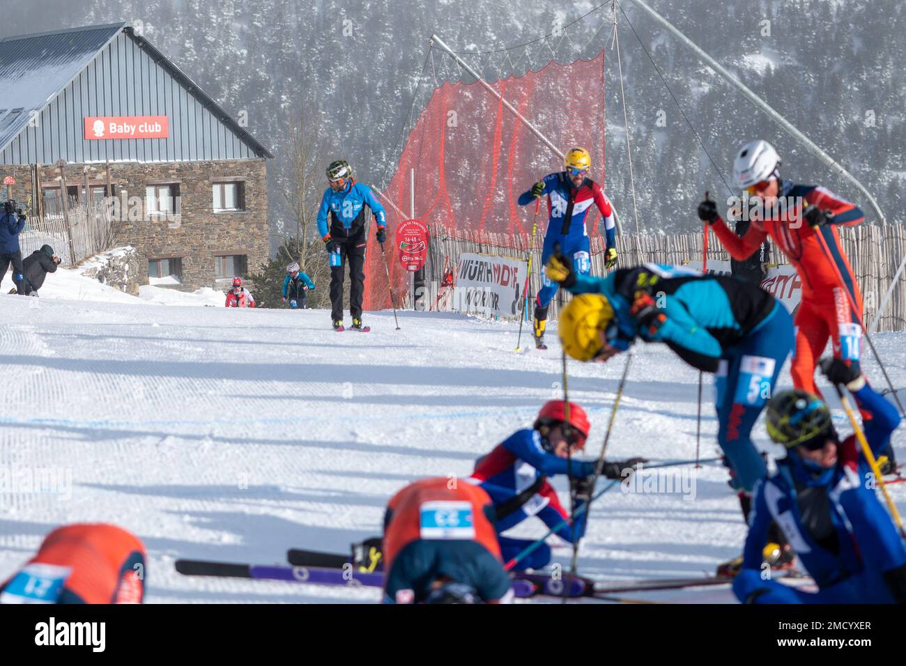 Arinsal, Andorra : January 22, 2023 : Competitors in action during the