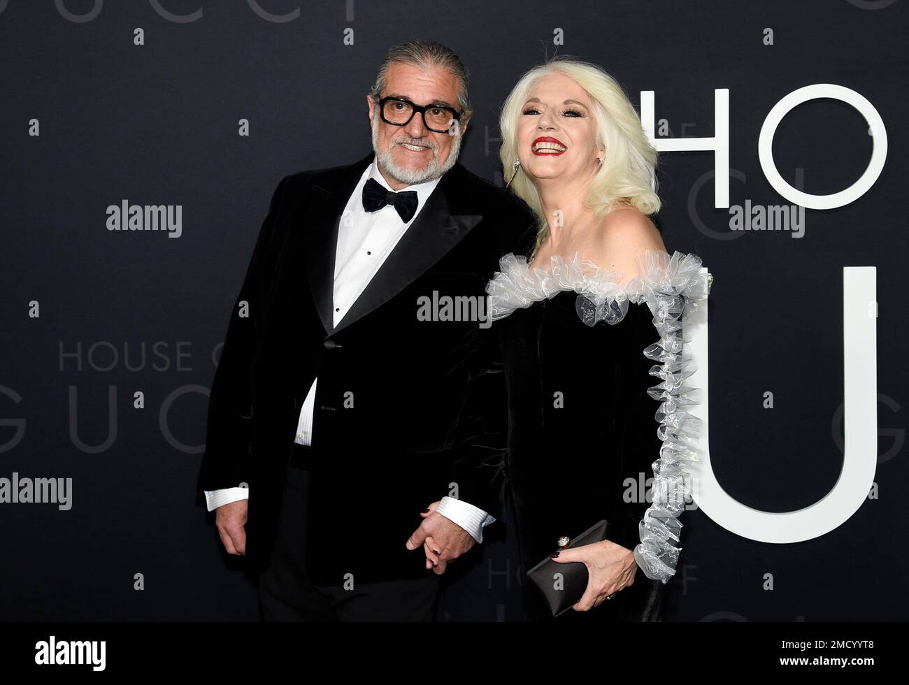 Joe Germanotta, left, and Cynthia Germanotta attend the premiere of