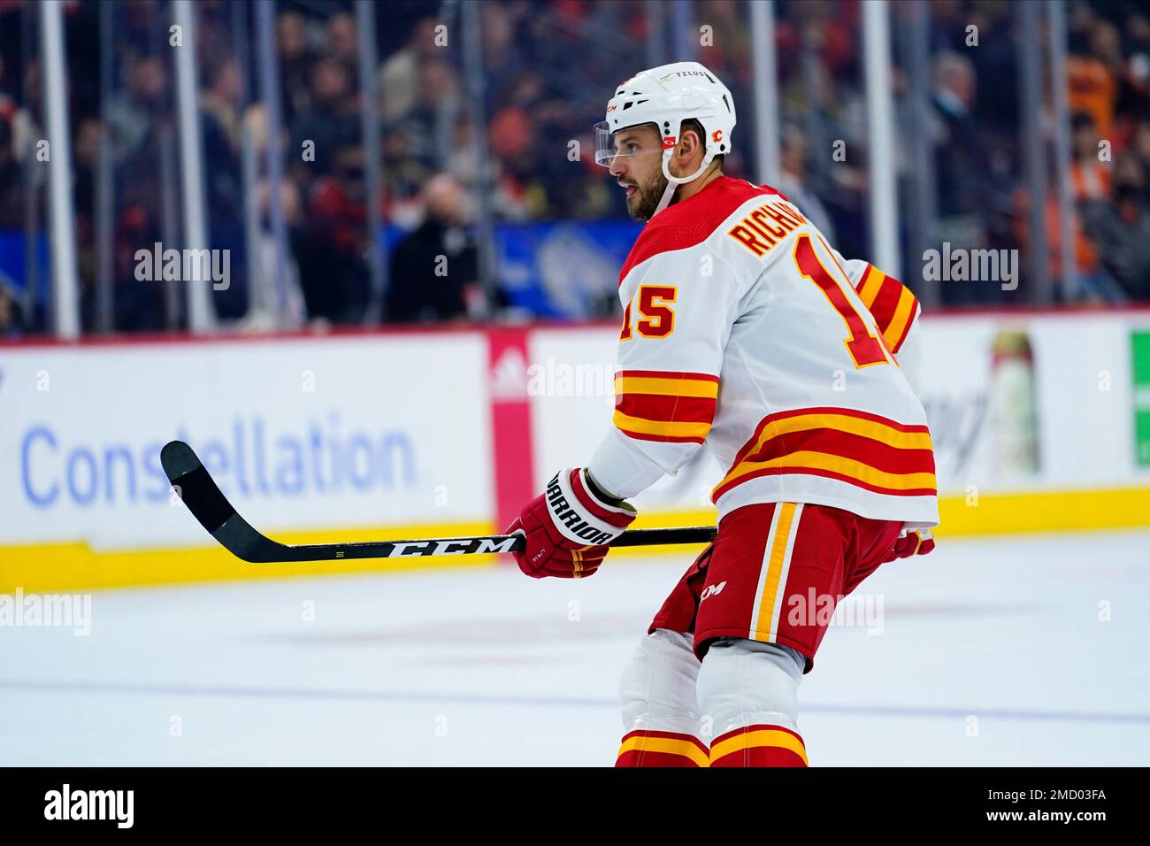 Calgary Flames Brad Richardson plays during an NHL hockey game, Tuesday, Nov