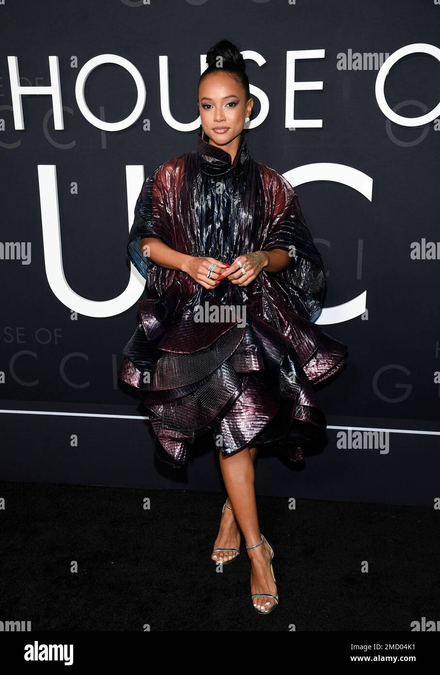Karrueche Tran attends the premiere of "House of Gucci" at Rose Theater