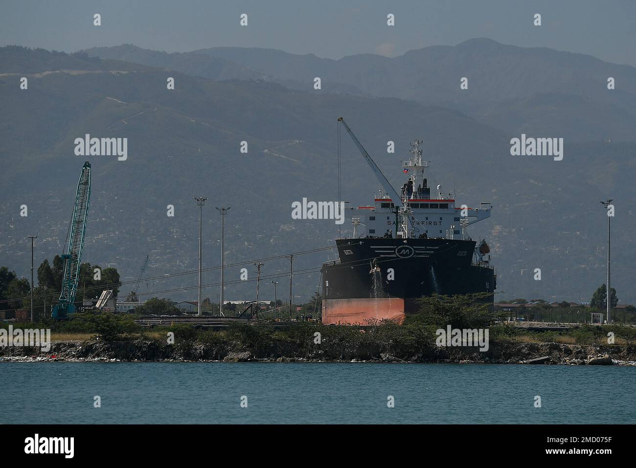 The MT Electa docks at the Varreux fuel terminal with a cargo of more