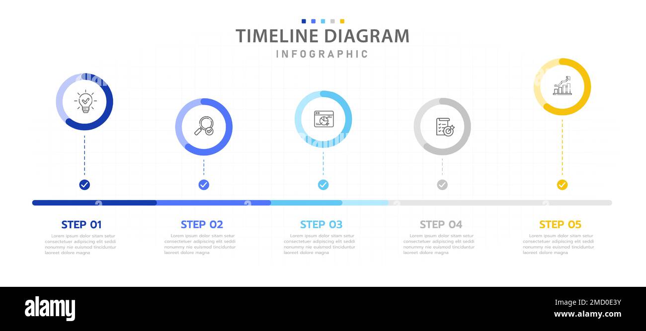 Infographic template for business. 5 Steps Modern Timeline diagram ...