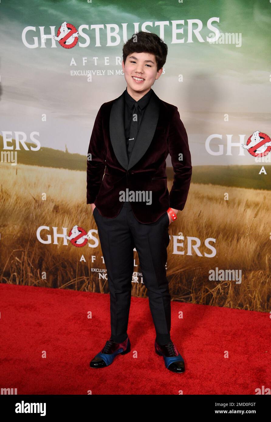 Logan Kim attends the premiere of &ldquo;Ghostbusters: Afterlife&rdquo; at AMC