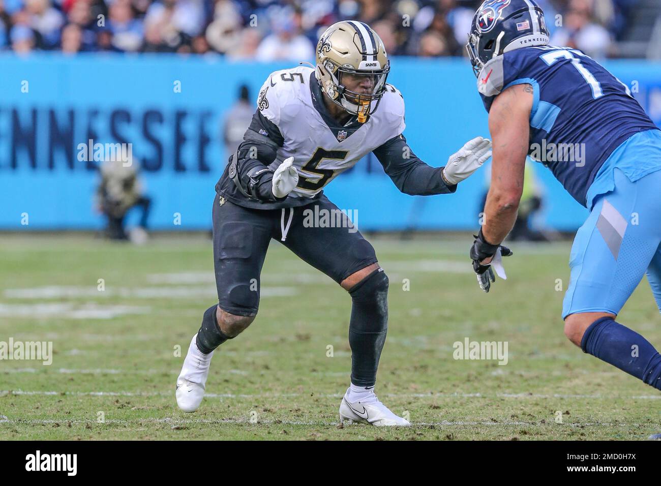 New Orleans Saints Game-Used Football vs. Tennessee Titans on November 14, 2021