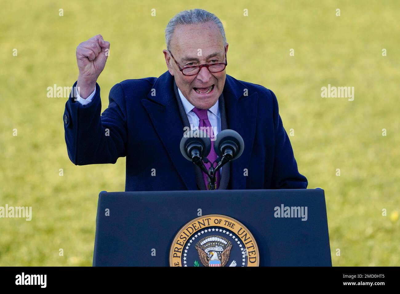 Senate Majority Leader Chuck Schumer of N.Y., speaks before President ...