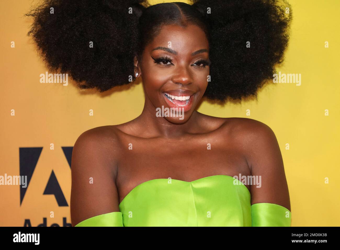 Jeny Bonsenge aka Jeny Bsg poses for photographers upon arrival at the