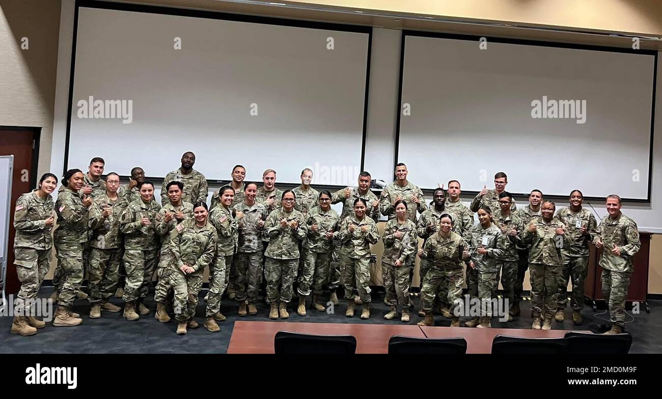 More than 30 human resources specialists participated in the 71st Ordnance Group (EOD) HR University, held at Fort Carson, Colorado, July 11-12, 2022. Stock Photo