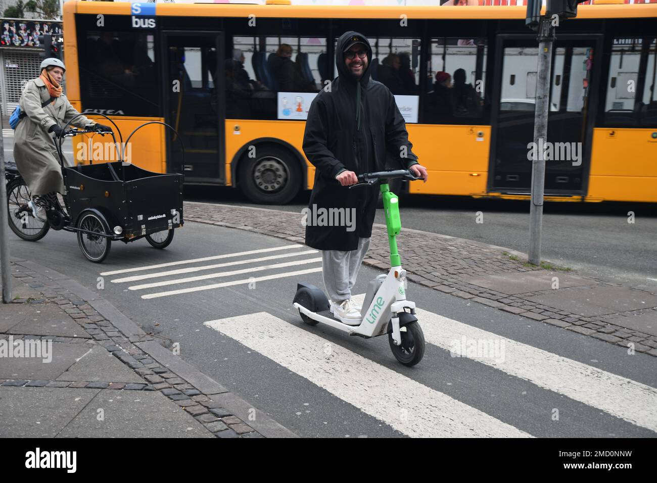 Copenhagen/Denmark/22 January 2023/ Escooter rider in danish capital
