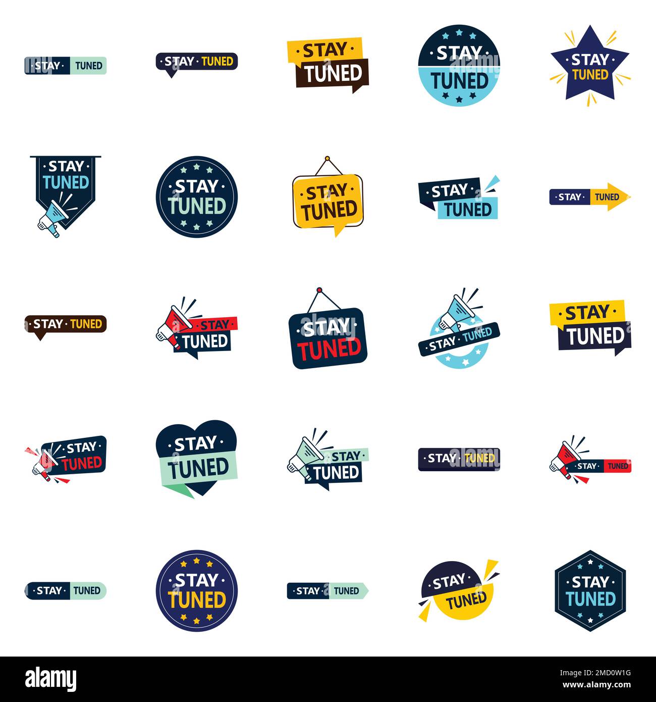 Stay Tuned 25 Unique vector elements for a fresh and one of a kind