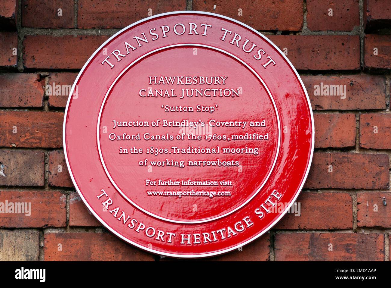 Red Plaque at the Hawkesbury Canal Junction Stock Photo Alamy