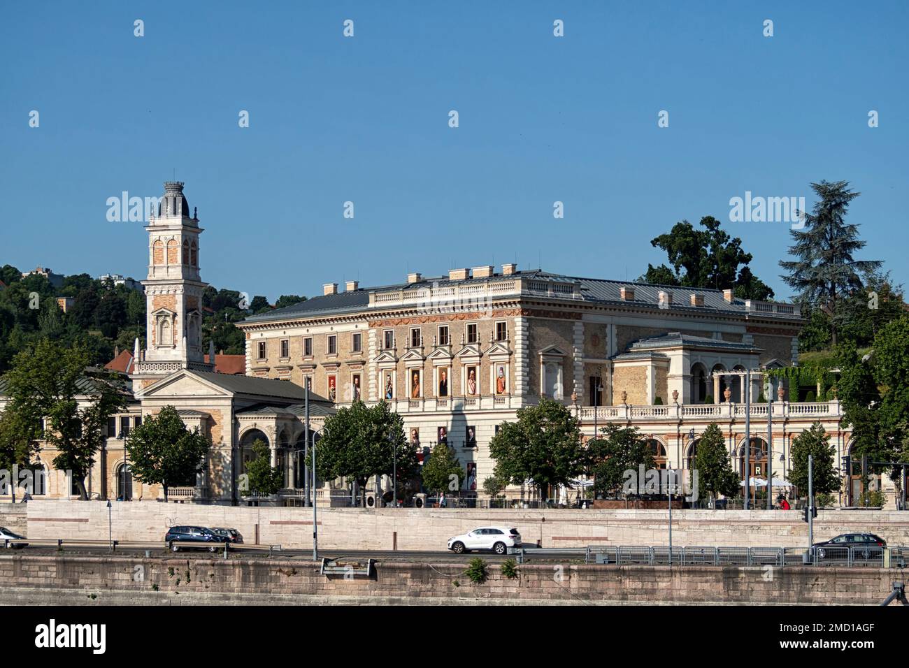 BUDAPEST, HUNGARY - JULY 16, 2019:  Exterior view of the Varkert Palace Stock Photo