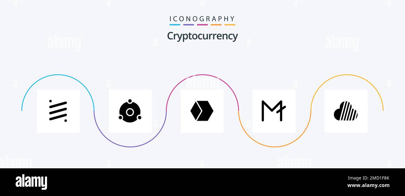 Cryptocurrency Glyph 5 Icon Pack Including Moon Coin Market Cap Coin 