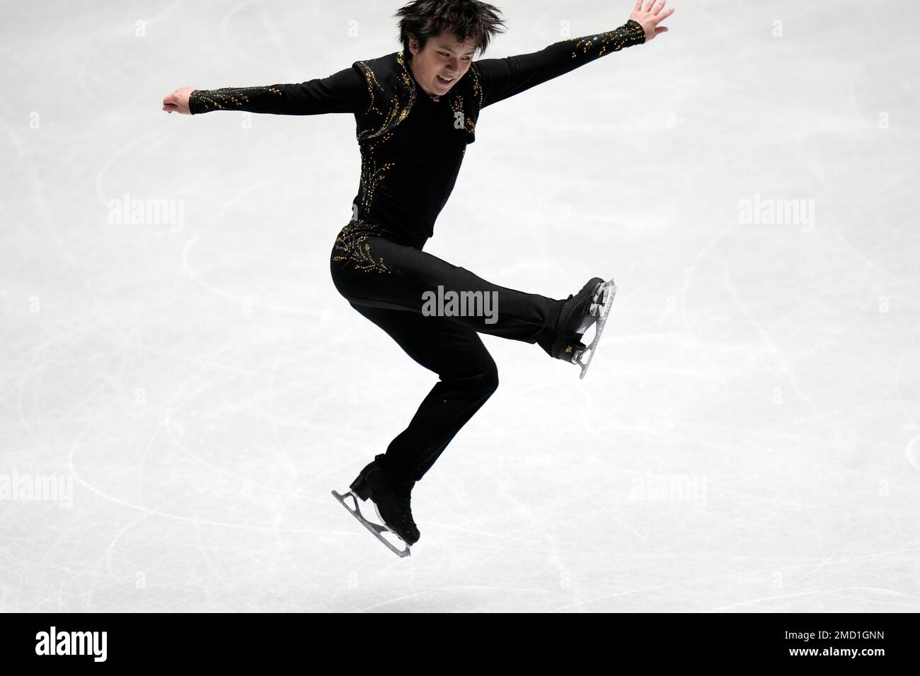 Shoma Uno of Japan performs during the men's free skating at the ISU