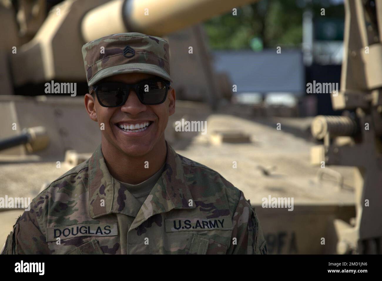 Staff Sgt. Justin Douglas, a gunnery sergeant assigned to B Battery, 3