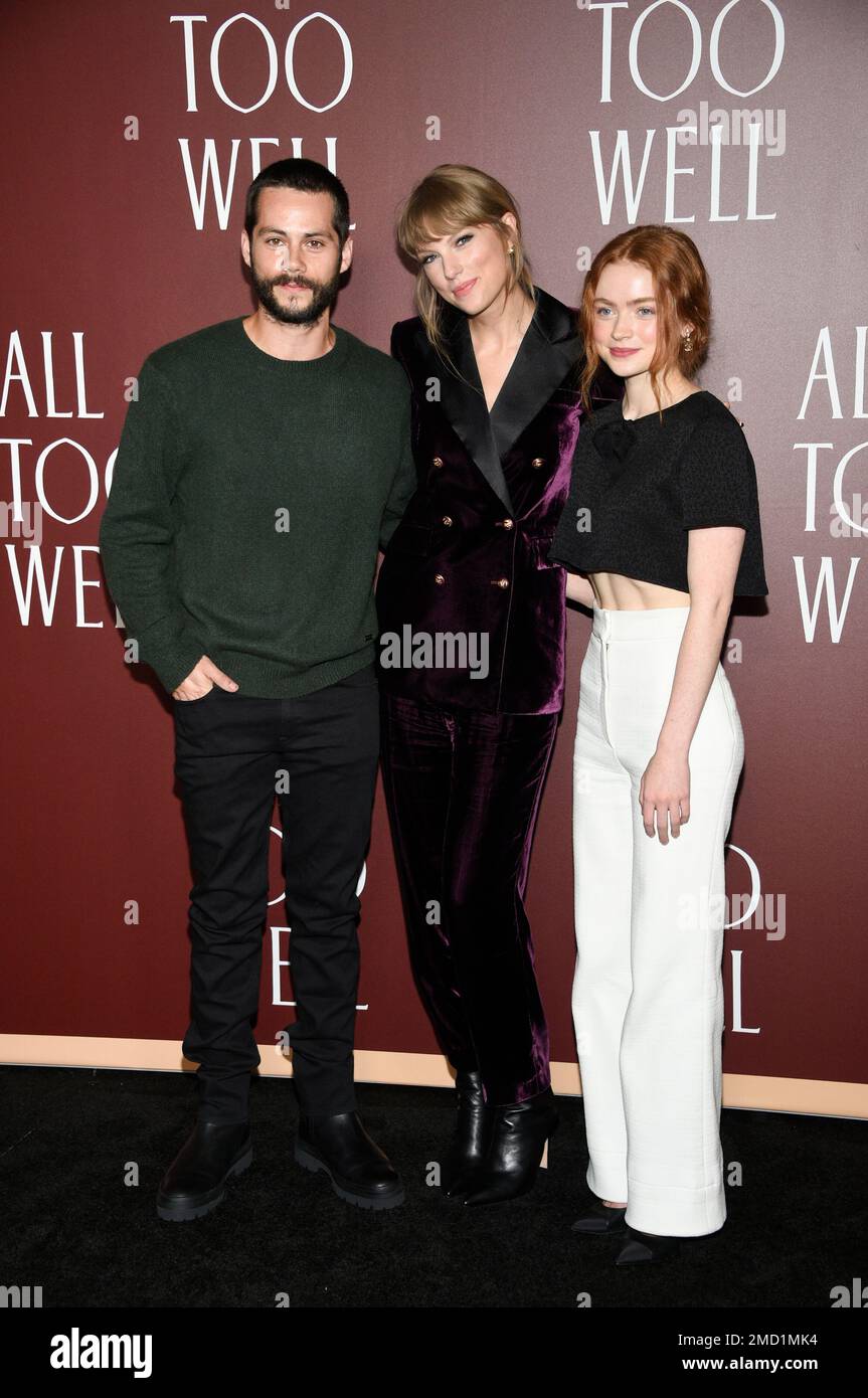 Actor Dylan O'Brien, left, writerdirector Taylor Swift and actor Sadie
