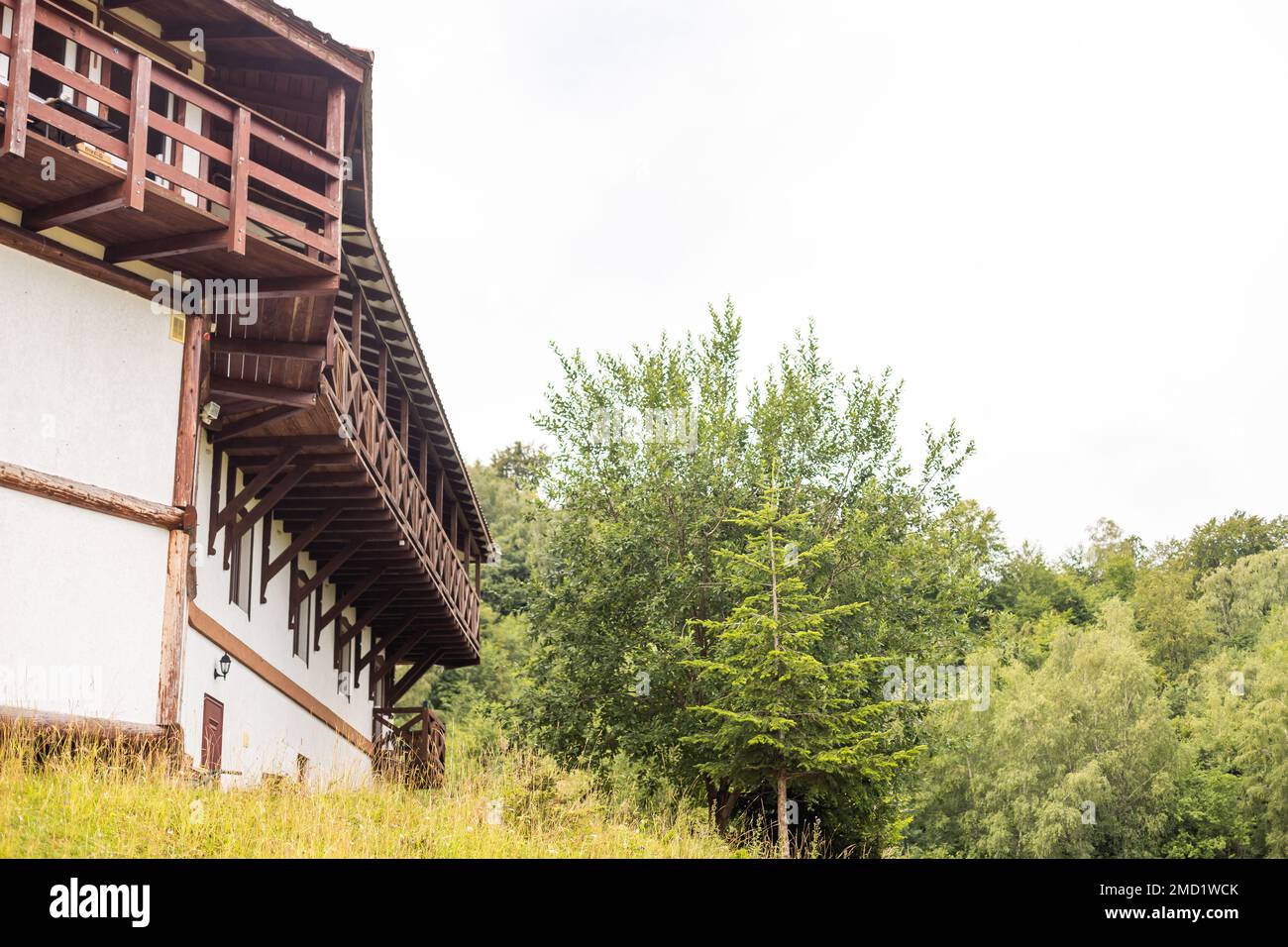 wooden house in the forest Stock Photo - Alamy