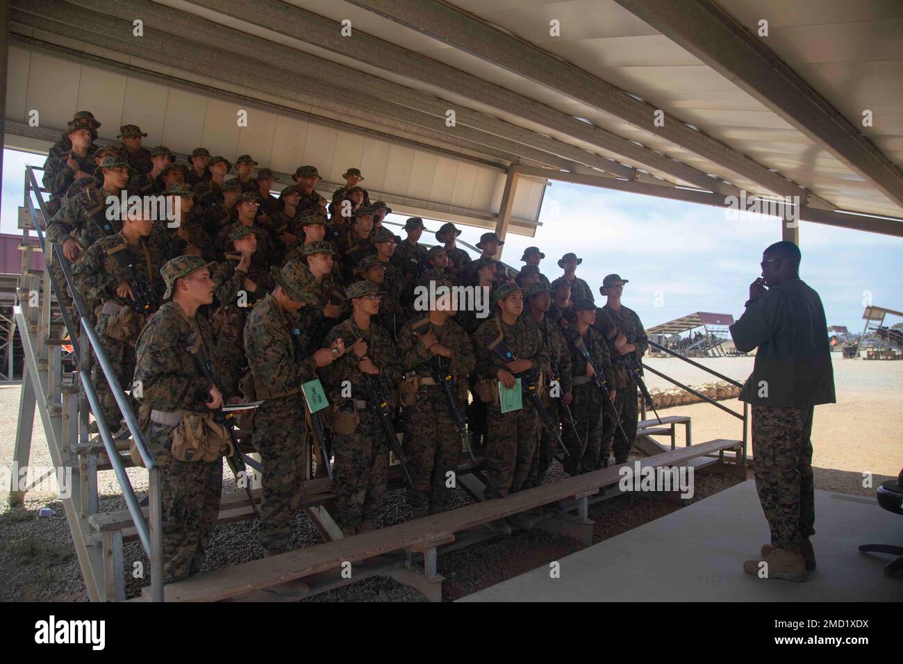U.S. Marine Corps recruits with Mike Company, 3rd Recruit Training