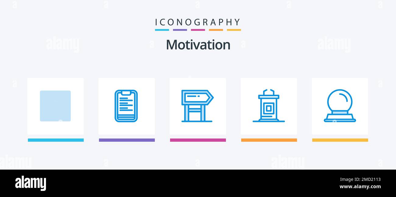 Motivation Blue 5 Icon Pack Including magic ball. glass stand. board ...