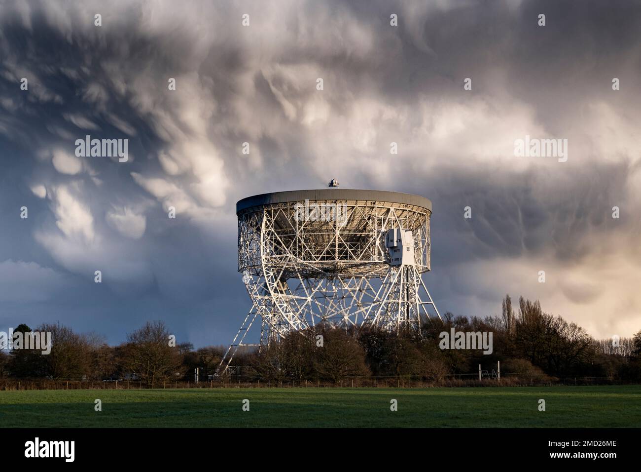 Stormy Sky and Mammatus Clouds over Jodrell Bank, near Goostrey