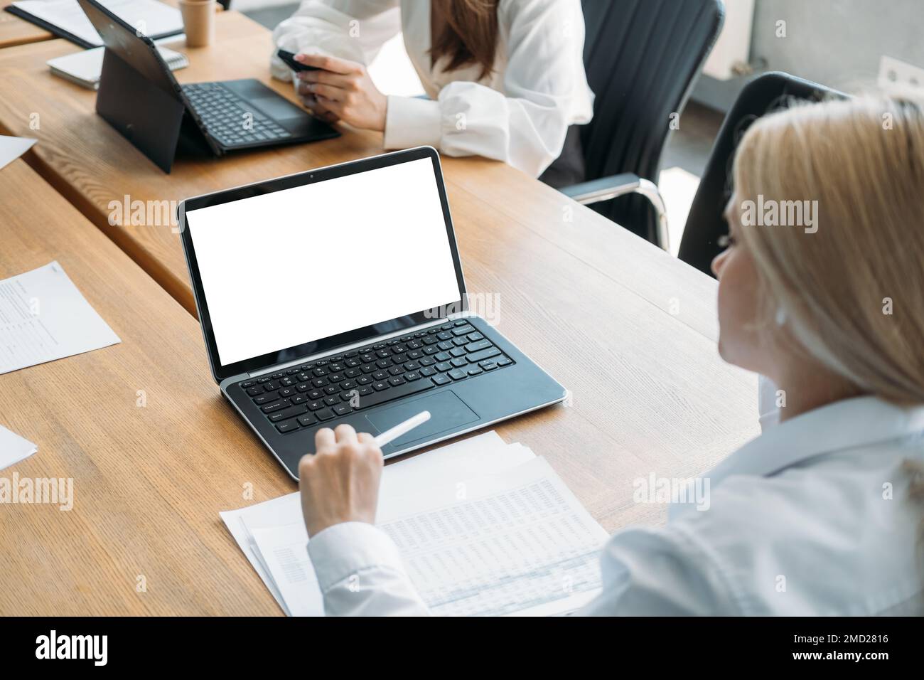 business consulting office workers digital mockup Stock Photo