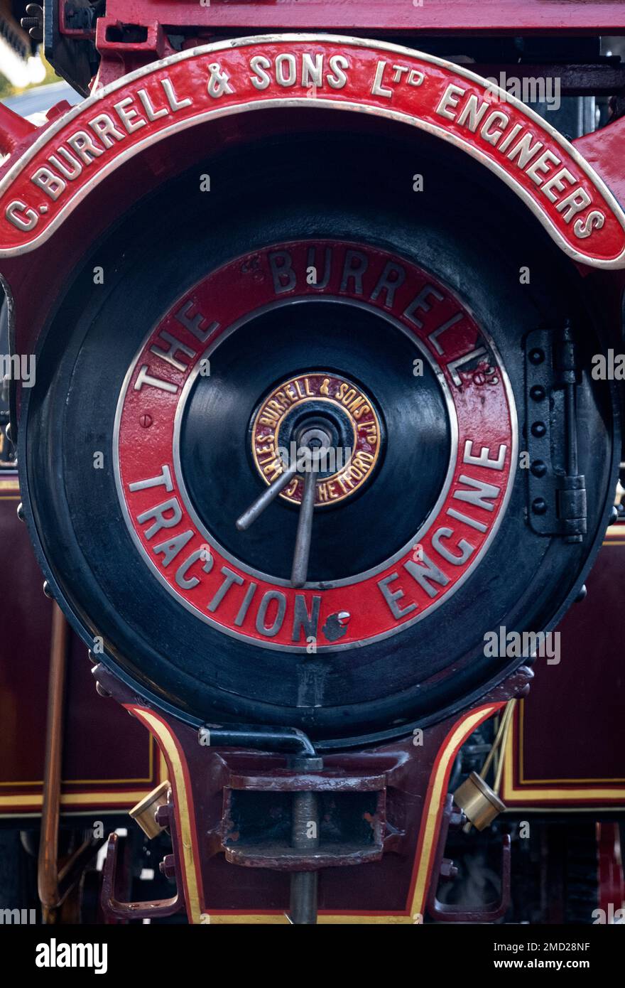 Colourful Traction Engine at Traction Engine Rally, Cheshire, England ...