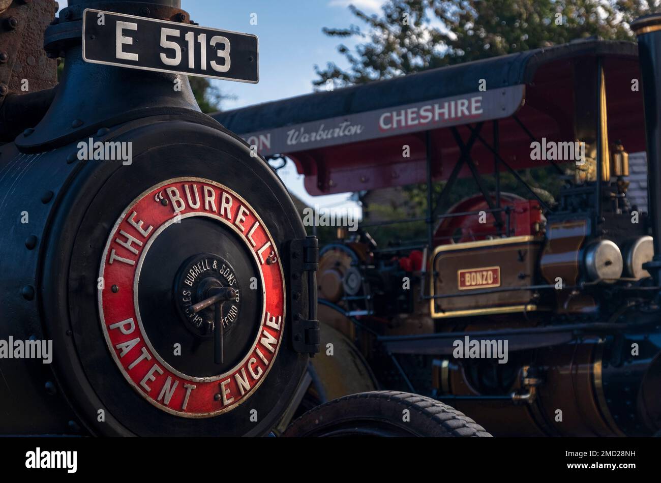 Colourful Traction Engine at Traction Engine Rally, Cheshire, England, UK Stock Photo