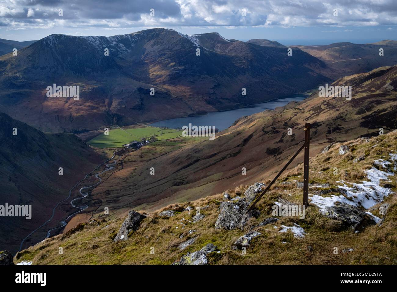 The Honister Pass, Buttermere and High Stile from Dale Head, Lake District National Park, Cumbria, England, UK Stock Photo
