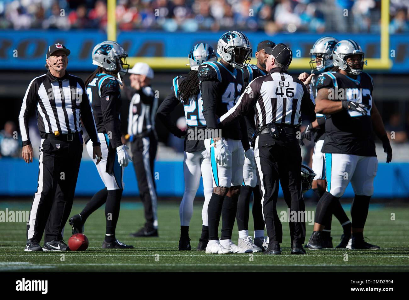 Carolina Panthers safety Sam Franklin Jr. (42) celebrates during