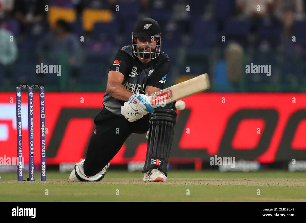 New Zealand's Daryl Mitchell bats during the Cricket Twenty20 World Cup