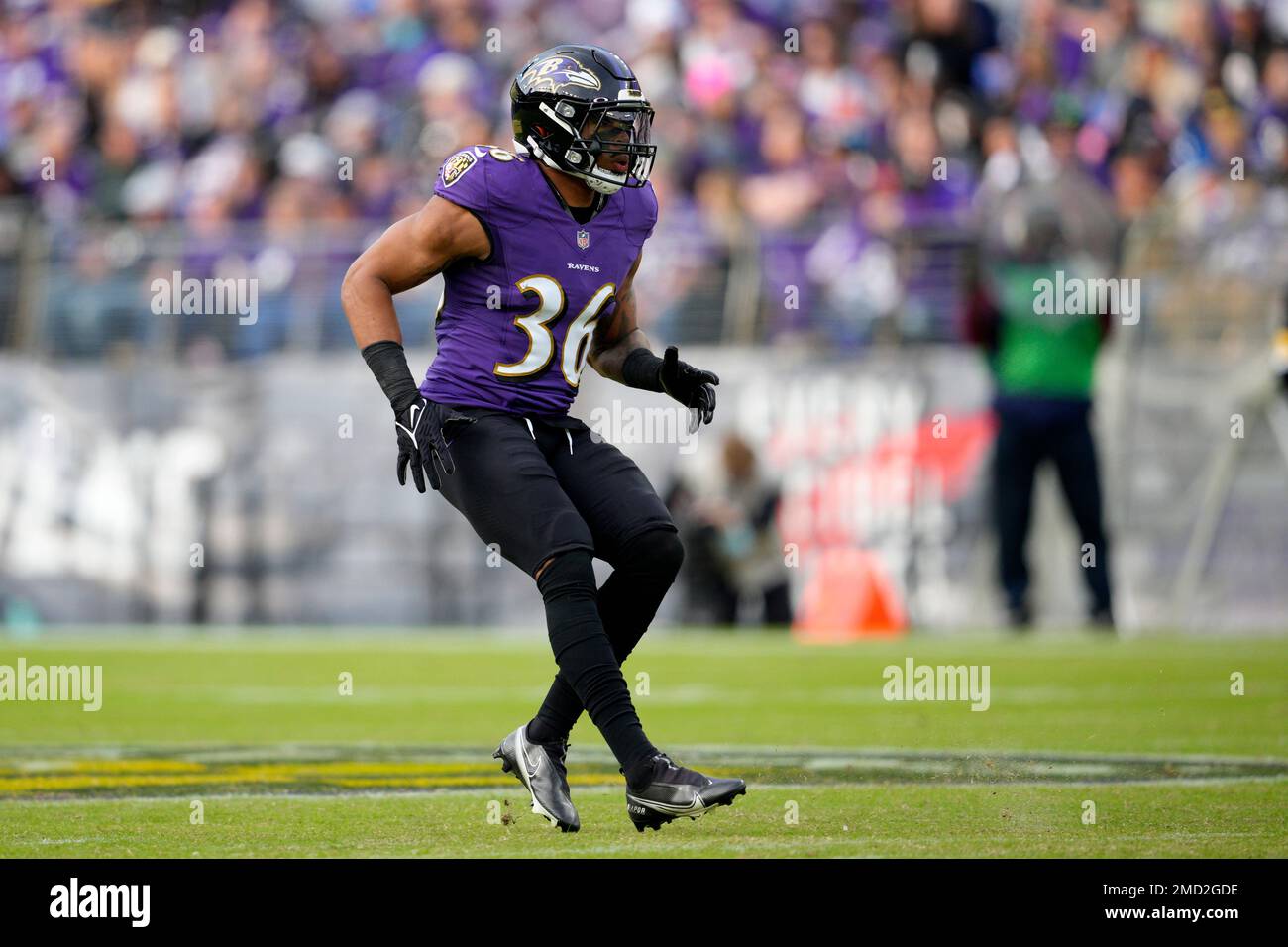 Baltimore Ravens safety Chuck Clark (36) in action during the