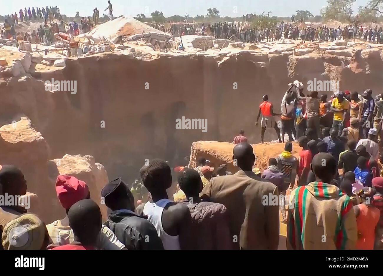 This image from video shows the scene of a gold mine collapse in the ...