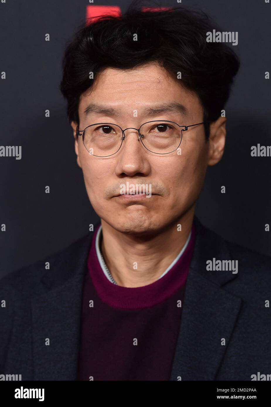 Creator Hwang Dong-hyuk arrives at a red carpet event for &ldquo;Squid Game