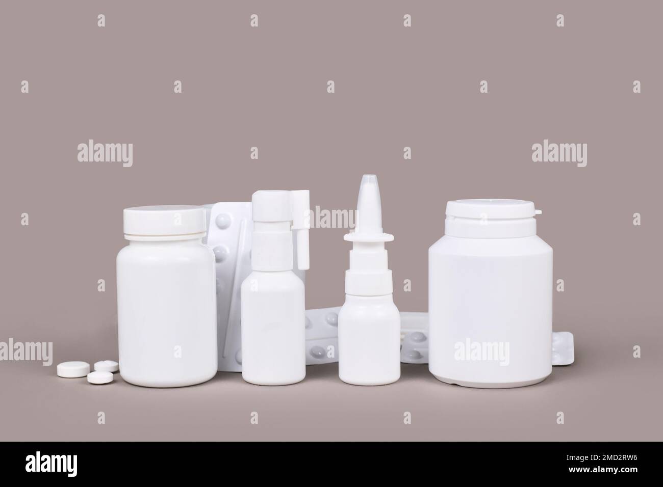 Various medication for cold and flue. Nasal spray, throat spray, pills